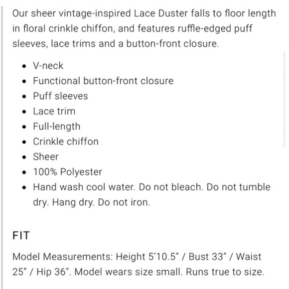 WeWoreWhat Lace Floral Duster‎ Cottagecore Prairie Lingerie Swim Cover Up Dress - Picture 7 of 16